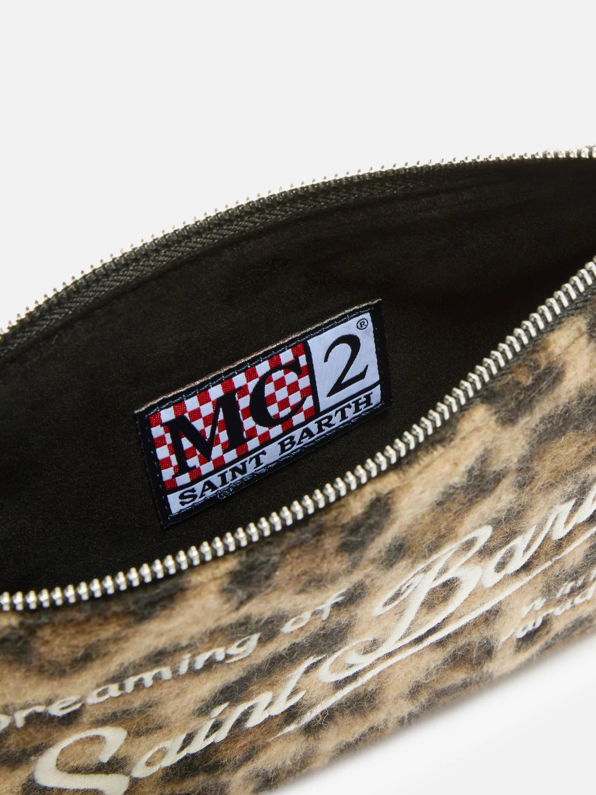 Borsa crossbody Parisienne Felt in misto lana leopardata PAR0025 00223I MC2 SAINT BARTH 