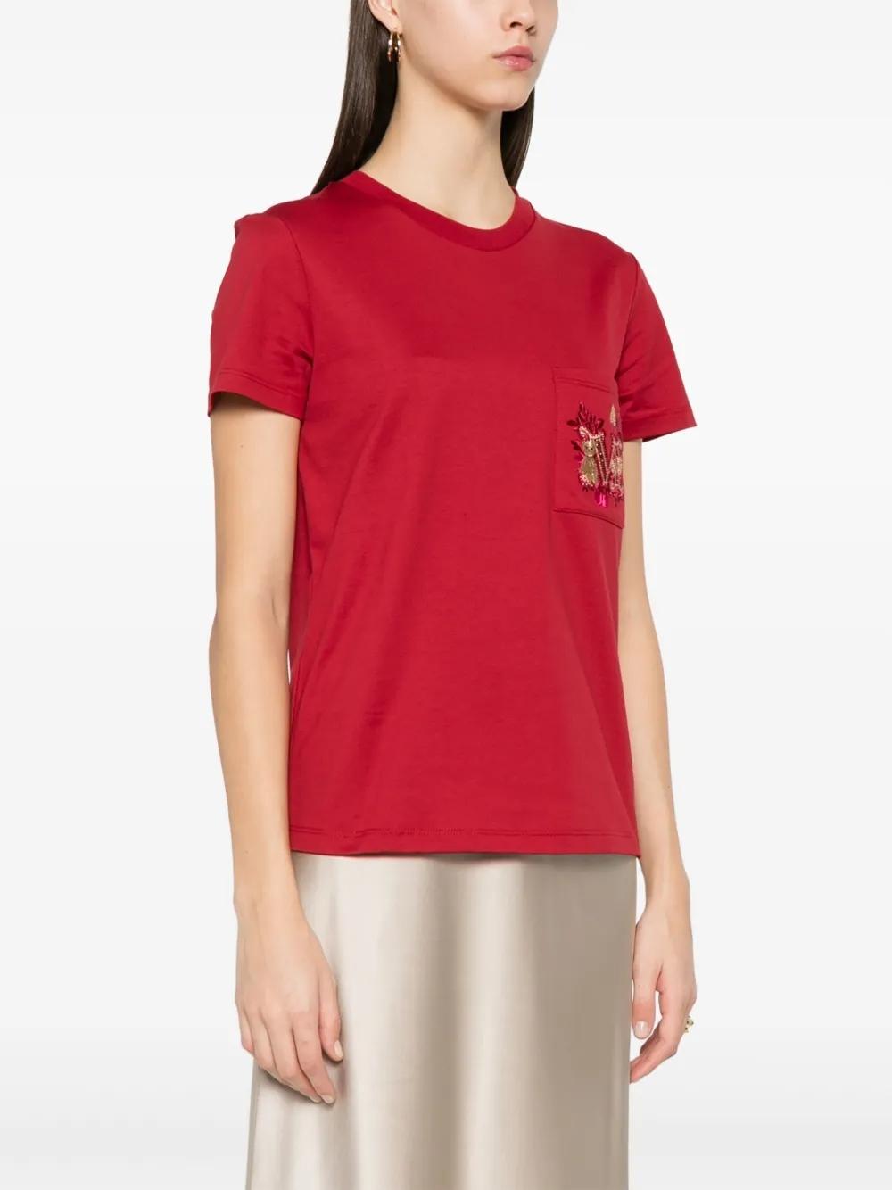 T-shirt in jersey con taschino ricamato<BR/> NUNZIO 005 MAX MARA 