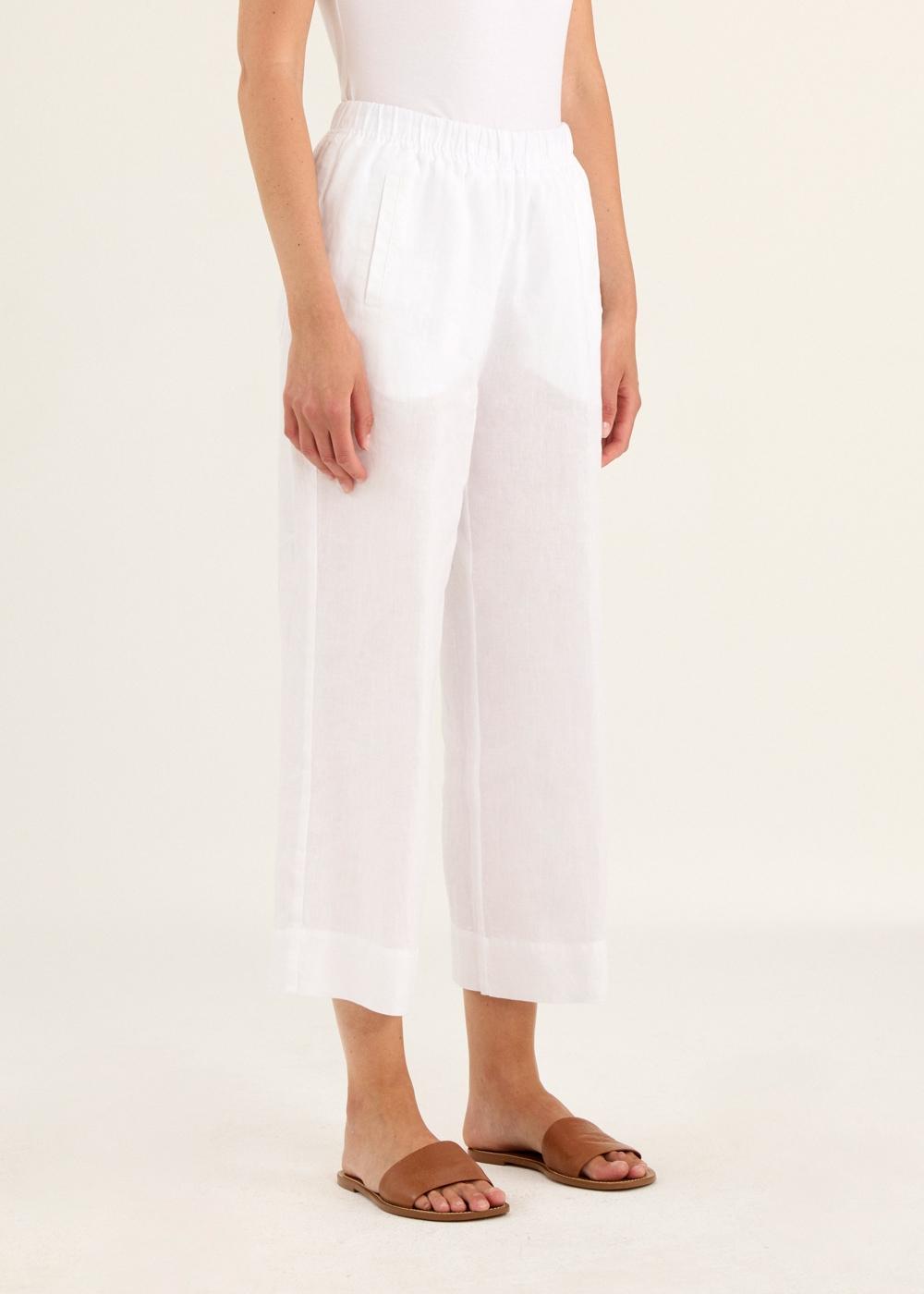 Pantalone tinto capo gamba larga con elastico
