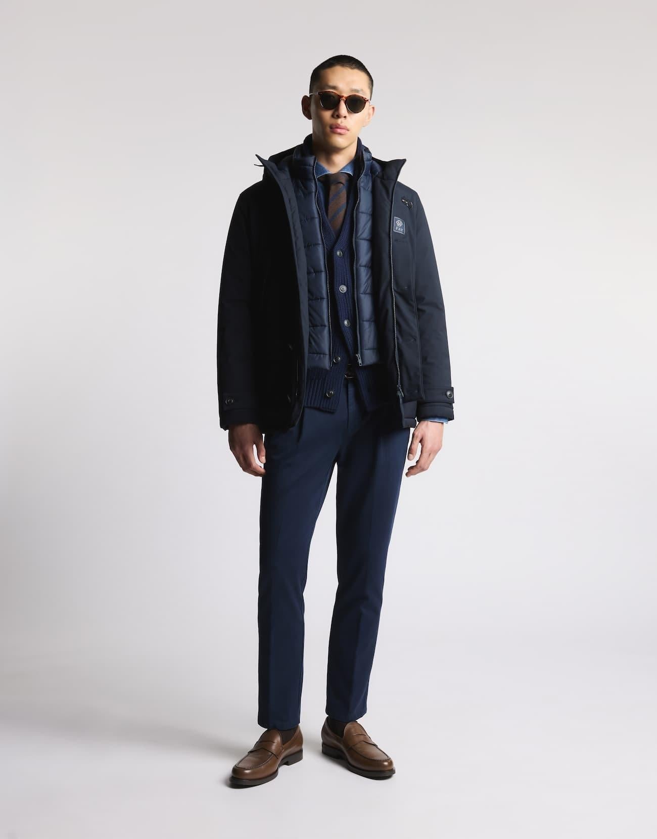 Parka Corto in Gabardine Tecnico<BR/> NAM13510220XLM U809 FAY 
