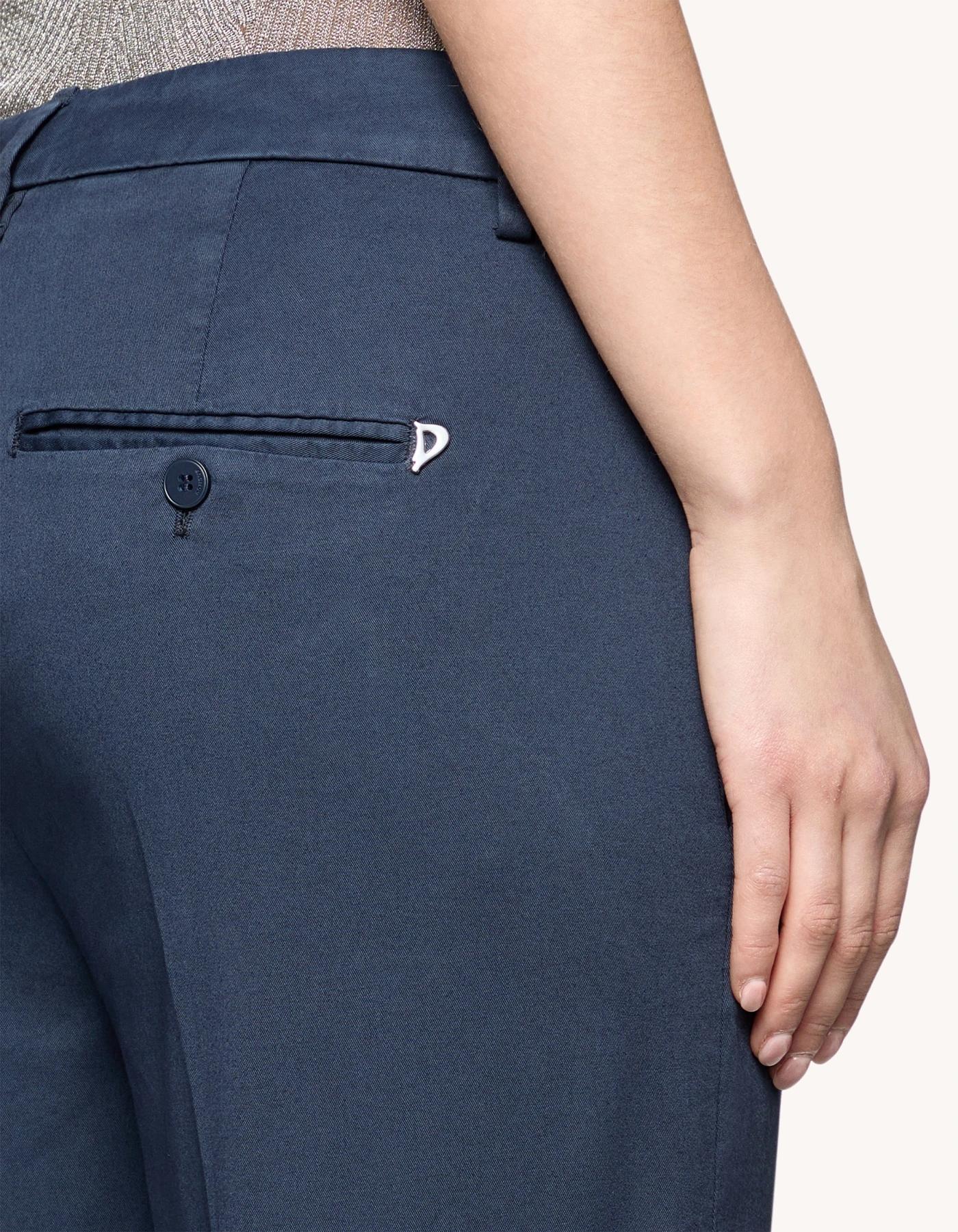 Pantaloni Nima loose in gabardina compact<BR/> DP576ZGSE046DIZ1 890 DONDUP 