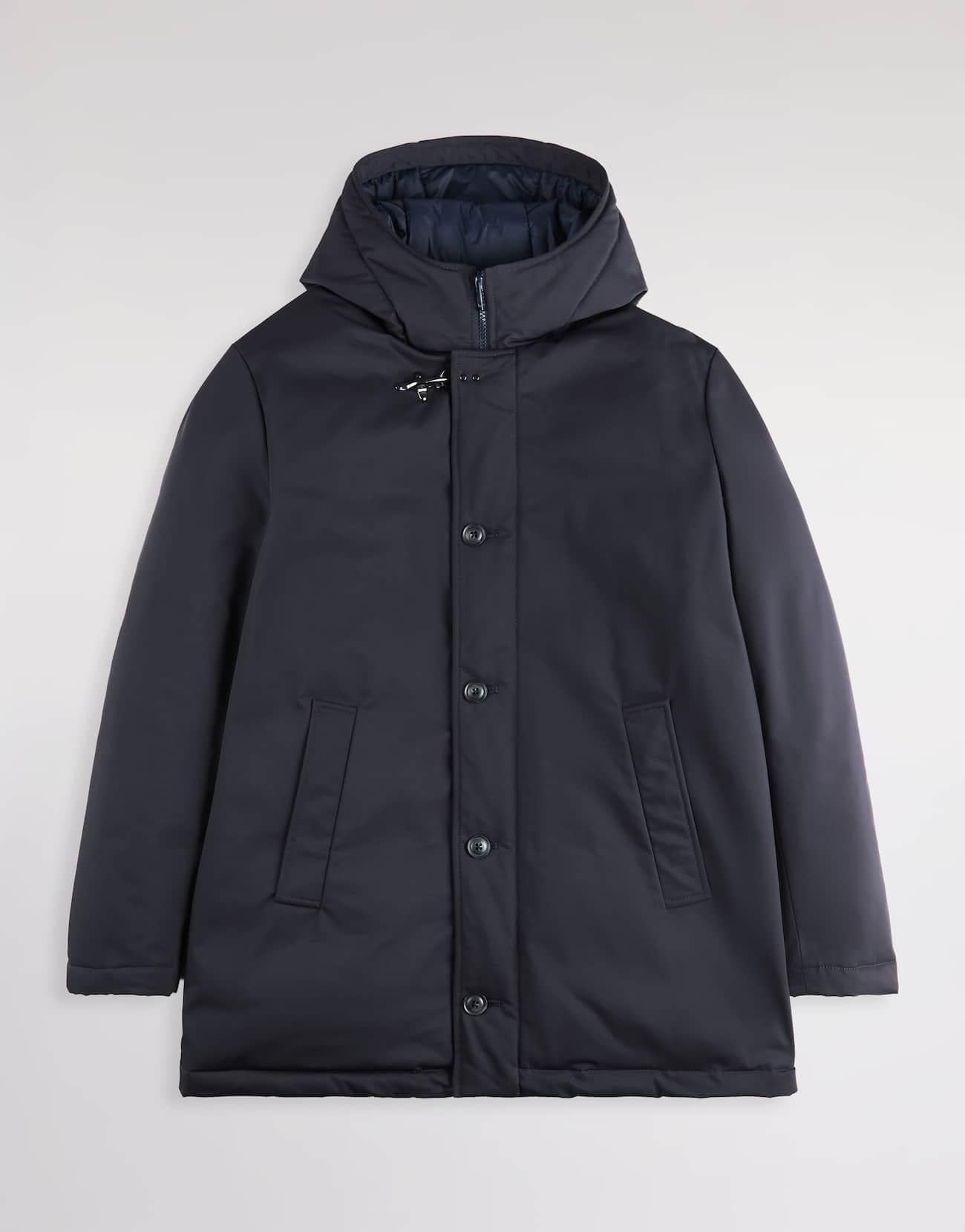 Caban in Gabardine Imbottito in Piuma<BR/> NAM36510130XLB U807 FAY 