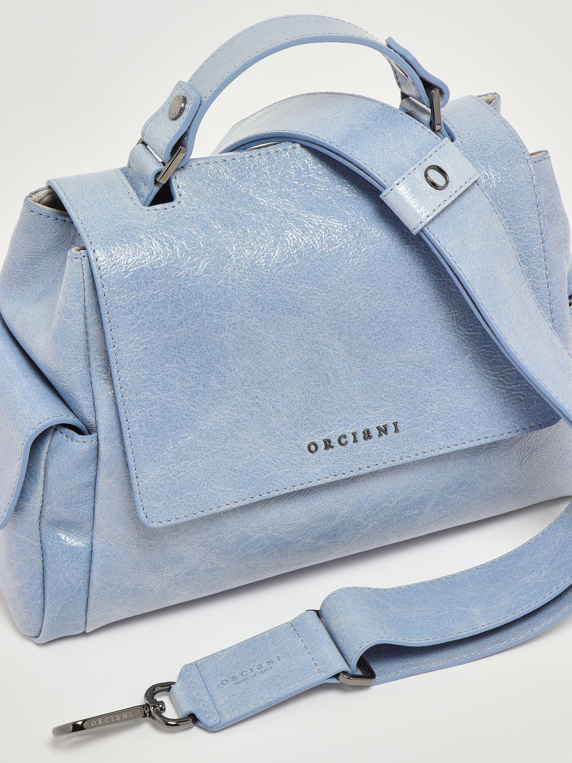Borsa Sveva Stark Small a mano in pelle con tracolla<BR/> B01999STK CIELO ORCIANI 