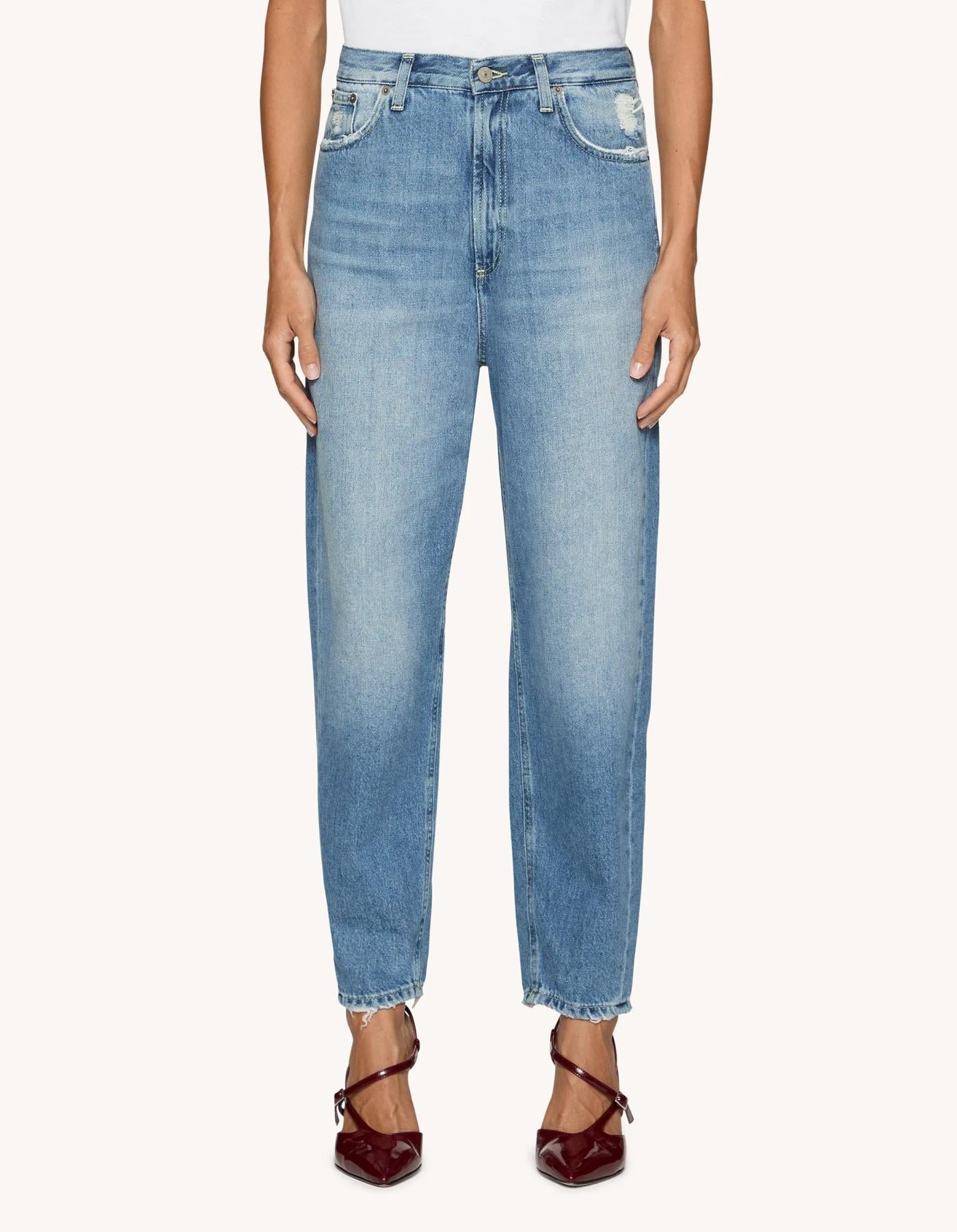 Jeans Bessie loose in denim fisso