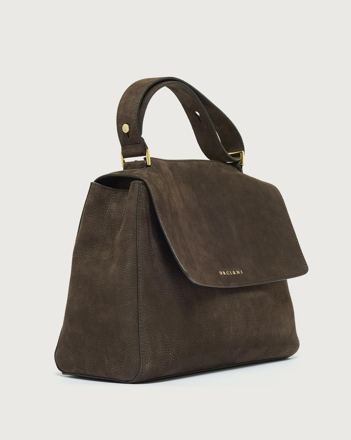 Borsa Sveva Nabucco Media a spalla in pelle nabuk con tracolla<BR/> BT2006NBU MORO ORCIANI 