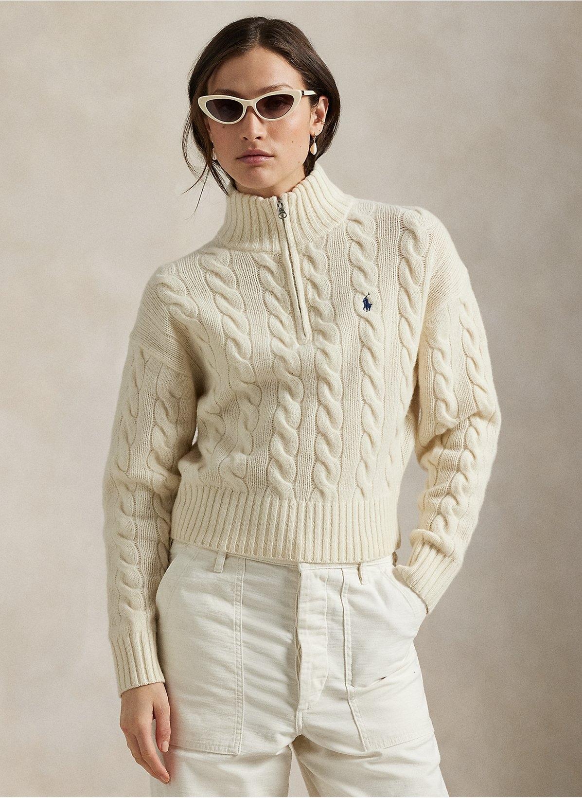 Maglione a collo alto in lana e cashmere a trecce 211972130 003 RALPH LAUREN 