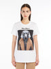 T-shirt donna Cipria in puro cotone stampa Wegman