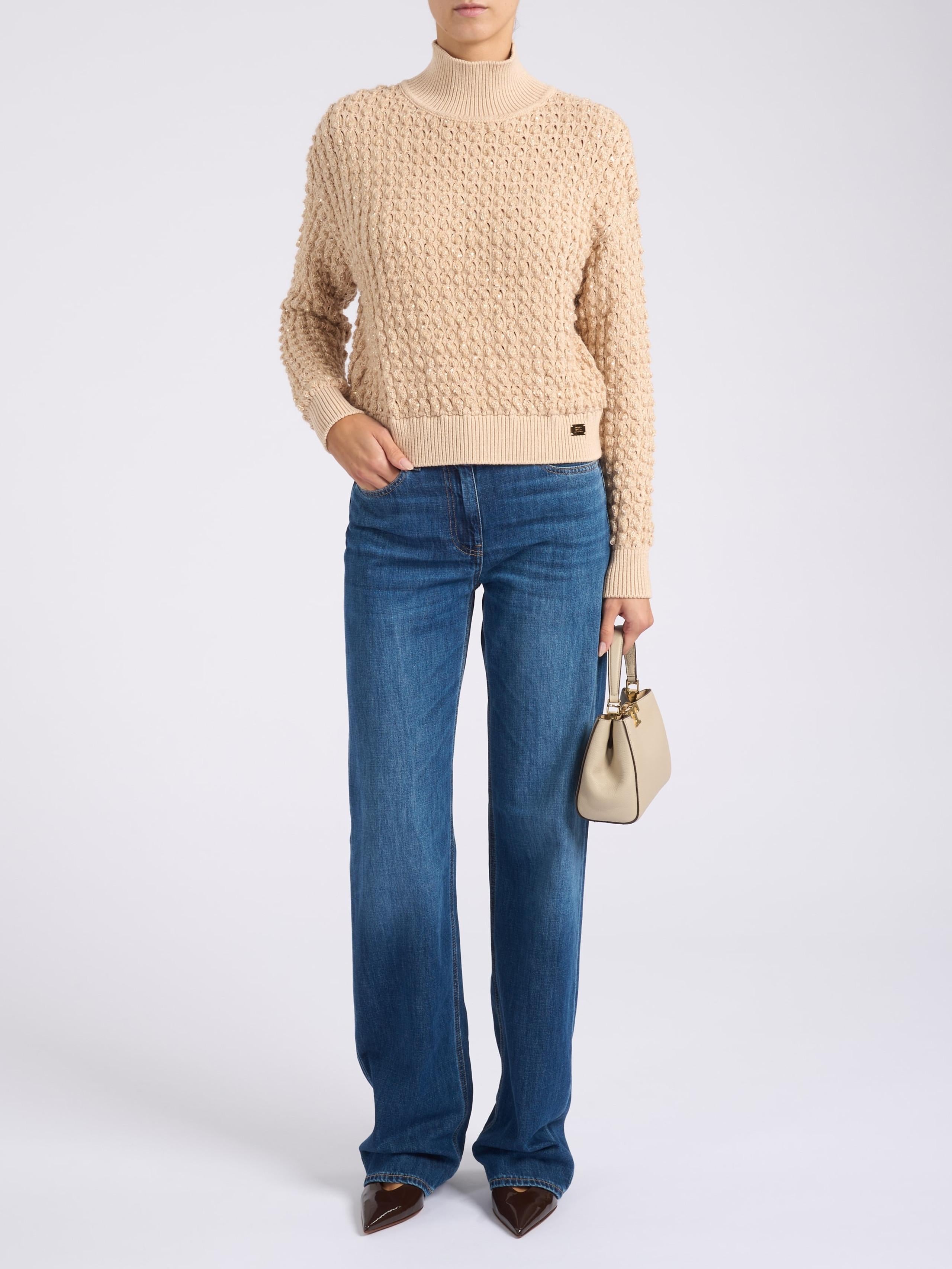 Maglia in bouclé con paillettes<BR/> MK20Q56E2 EA2 ELISABETTA FRANCHI 