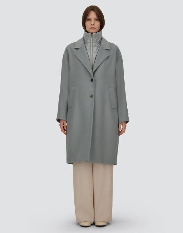 CAPPOTTO IN VELOUR WOOL CLOTH E NYLON ULTRALIGHT<BR/> CA000594D33477 9095 HERNO 