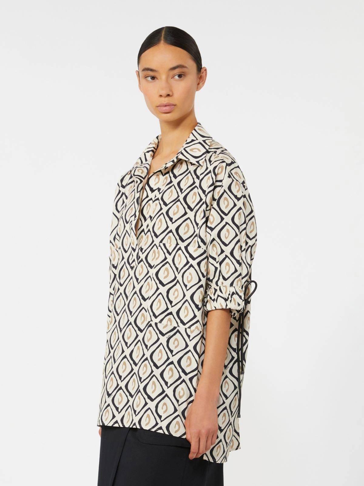 Camicia over in popeline stampato - Beige<BR/> MXMECRU 002 MAX MARA 
