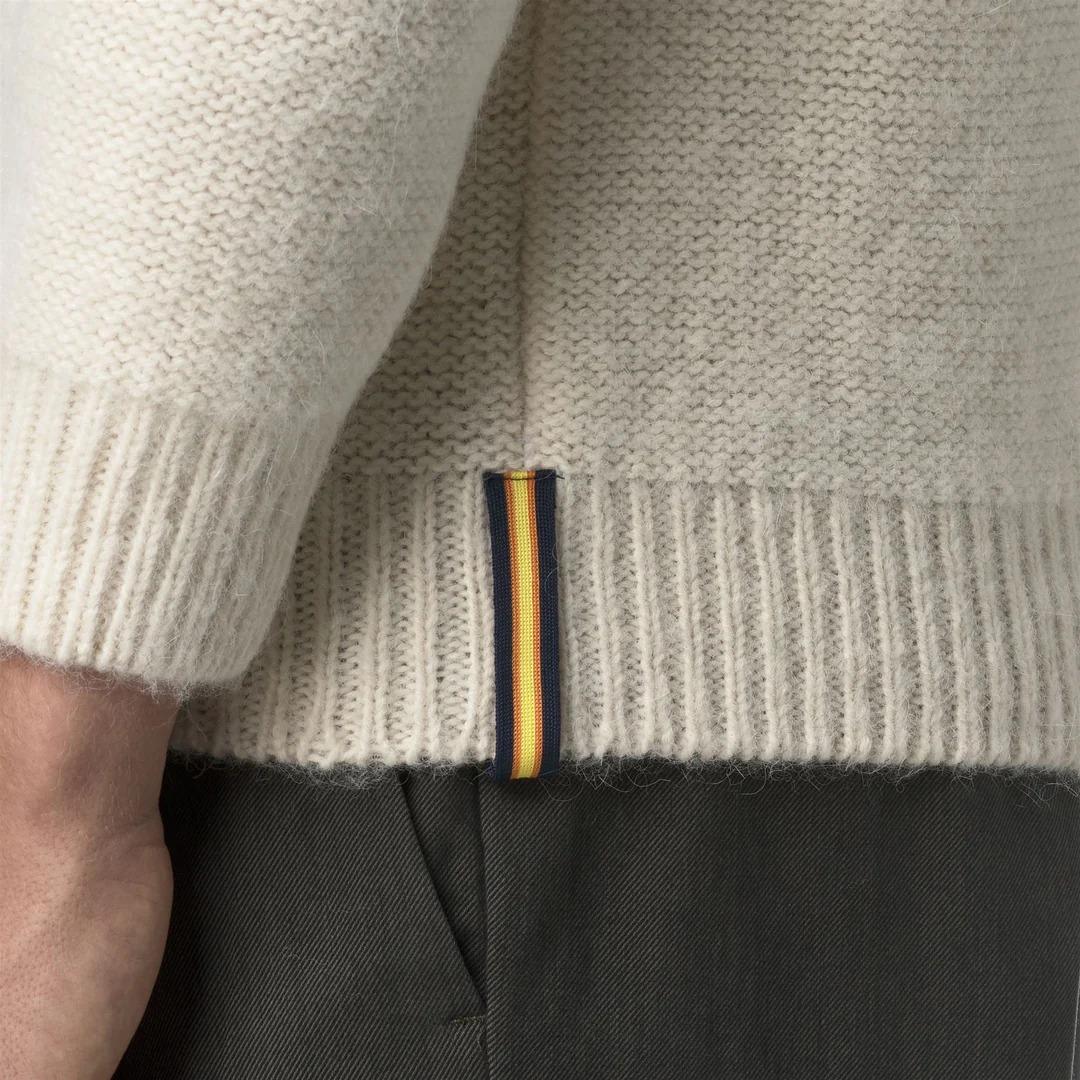 CIRAL<BR/>NATURAL<BR/>Maglione da uomo in maglia a trecce verde naturale con misto alpaca K4138LW KBG K-WAY 