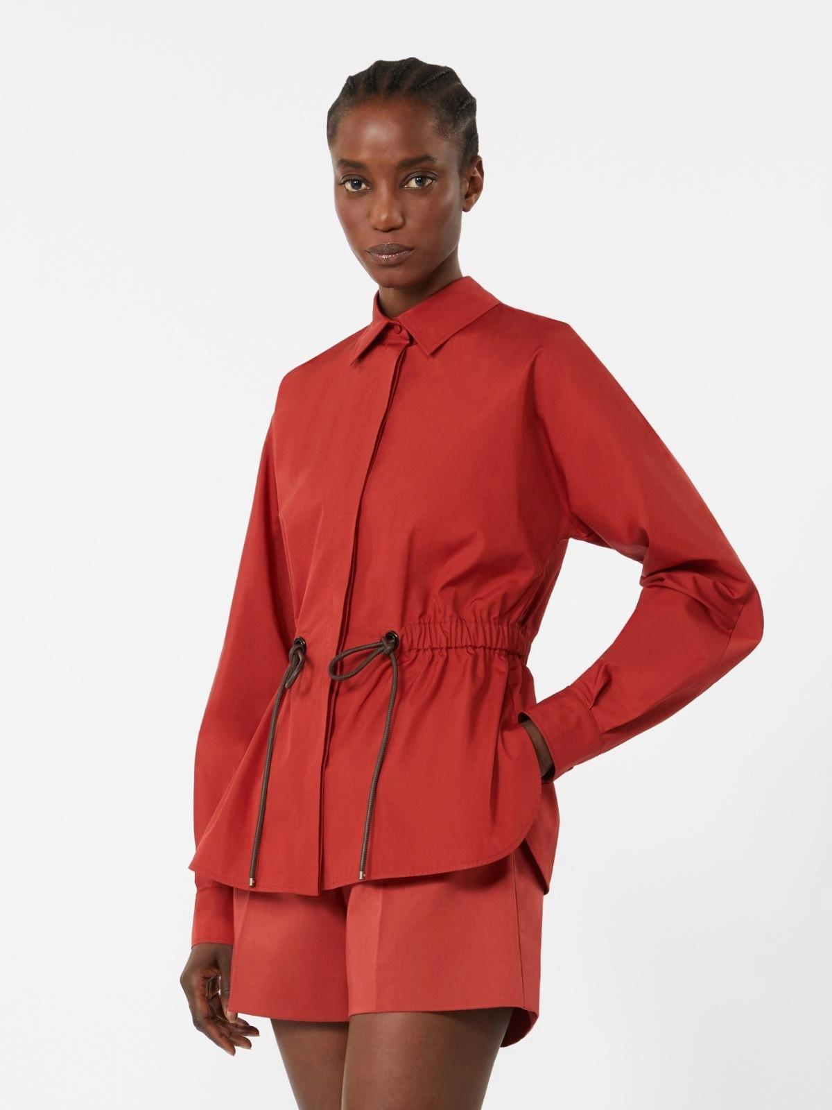 Camicia in popeline di cotone - Rosso<BR/> MXMTAZZINA 015 MAX MARA 