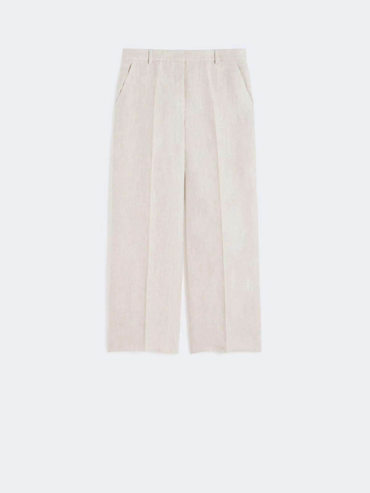 Pantalone in canvas di lino - ECRU<BR/> WKDMALIZIA 023 WEEKEND 