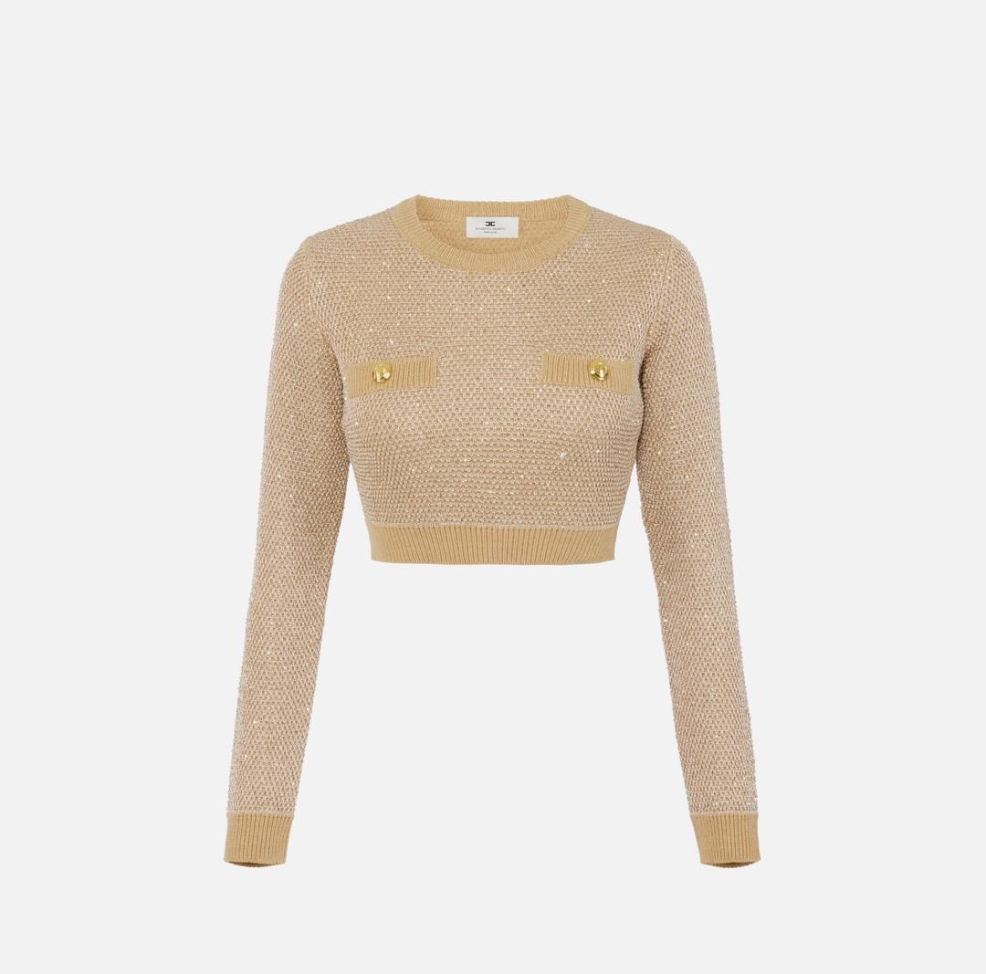 Top in maglia con paillettes MK56T57E2 EA2 ELISABETTA FRANCHI 