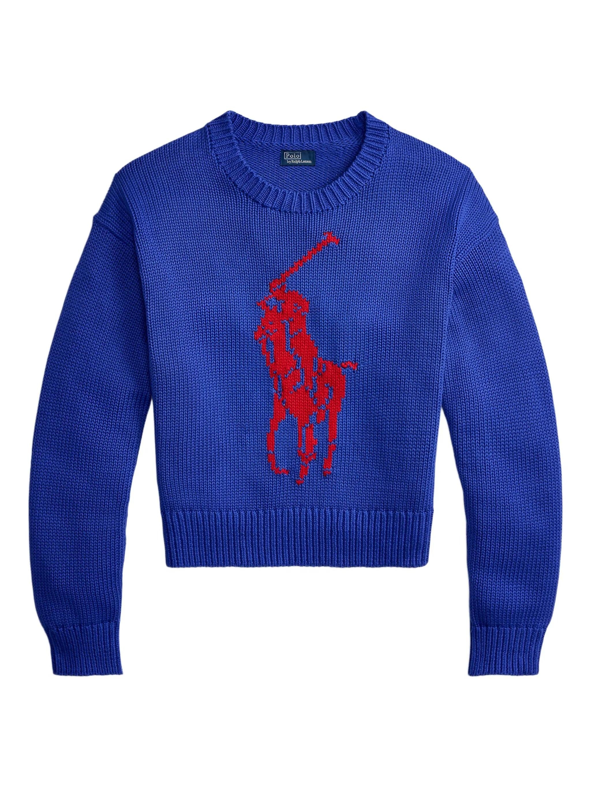 Maglione in cotone con Big Pony 211A96234 001 RALPH LAUREN 