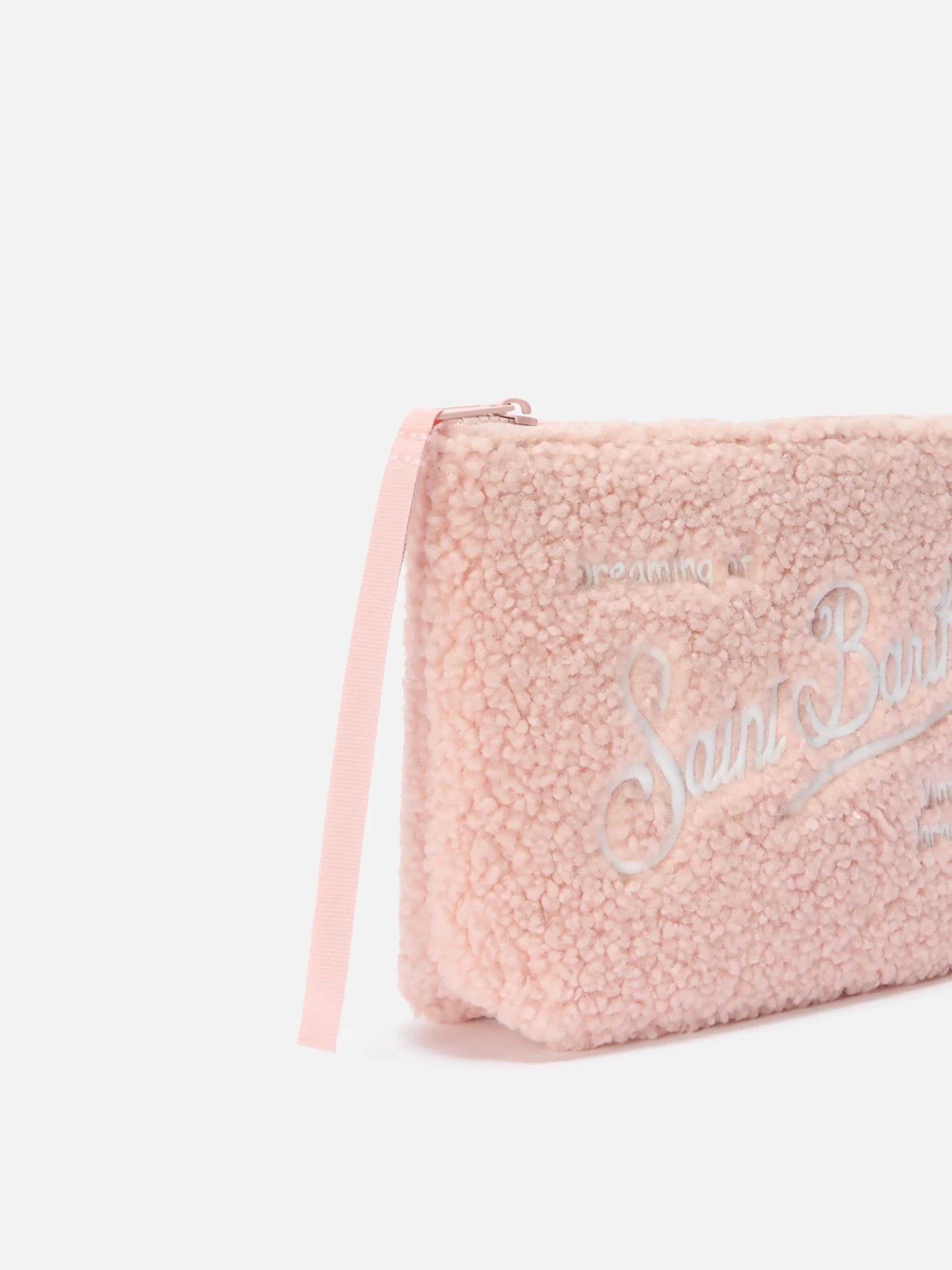 Pochette Aline Teddy in sherpa rosa ALI0023 00242I MC2 SAINT BARTH 