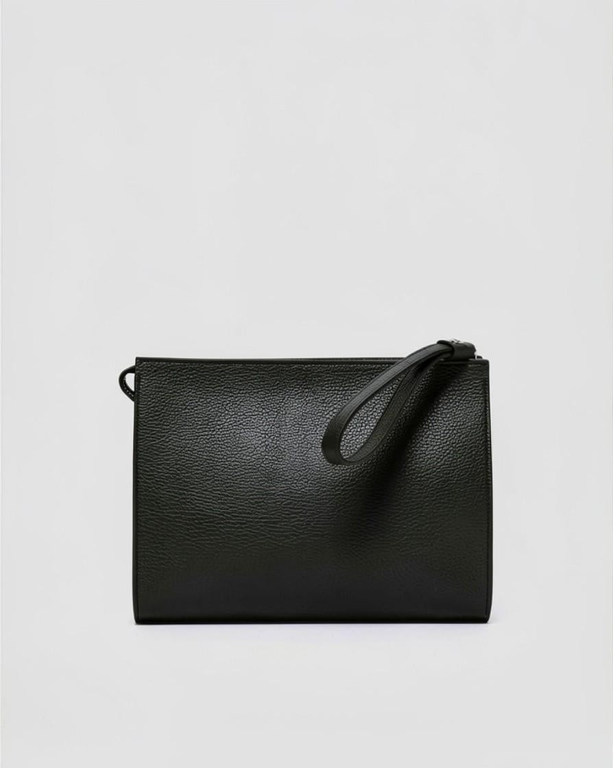 Pouch Micron in pelle con polsiera<BR/> SU0127MIC NERO ORCIANI 