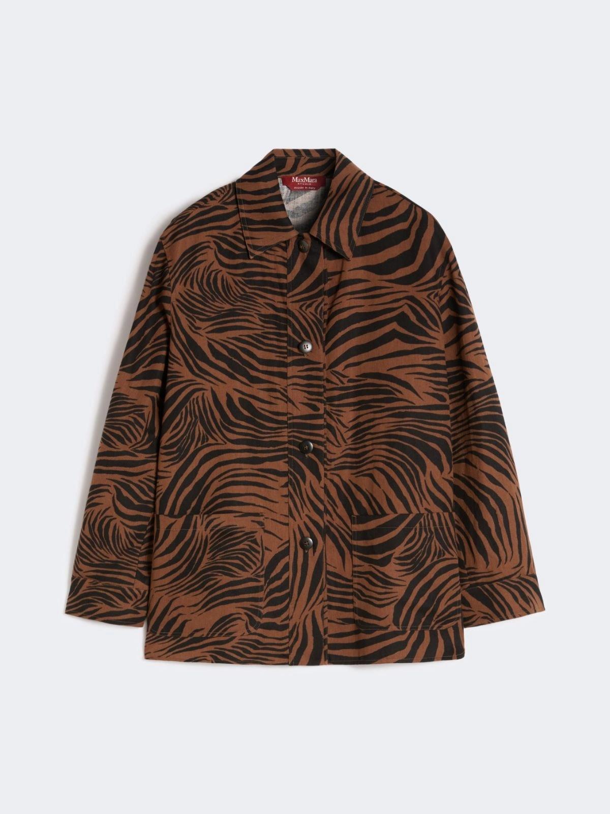 Camicia in cotone e lino stampato - Marrone<BR/> MSTPANINO 002 MAX MARA STUDIO 