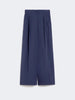Pantalone ampio in popeline di cotone - BLU