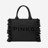 Borsa shopper media Beach in rafia con logo e nappine