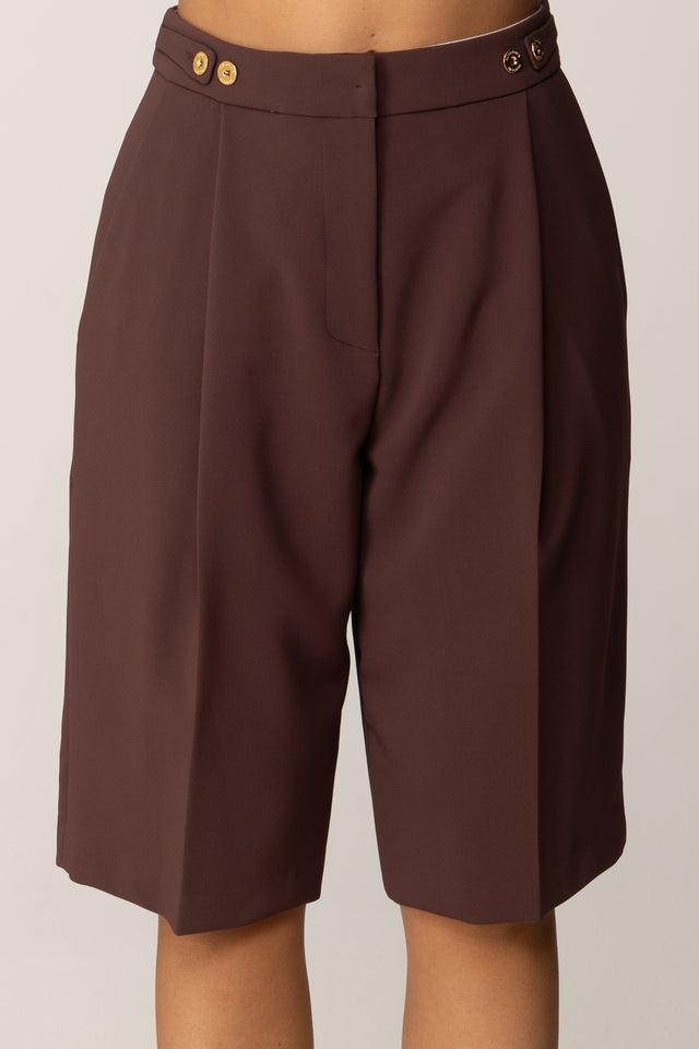 Bermuda in crêpe con accessorio gioiello PA09856E2 EA4 ELISABETTA FRANCHI 