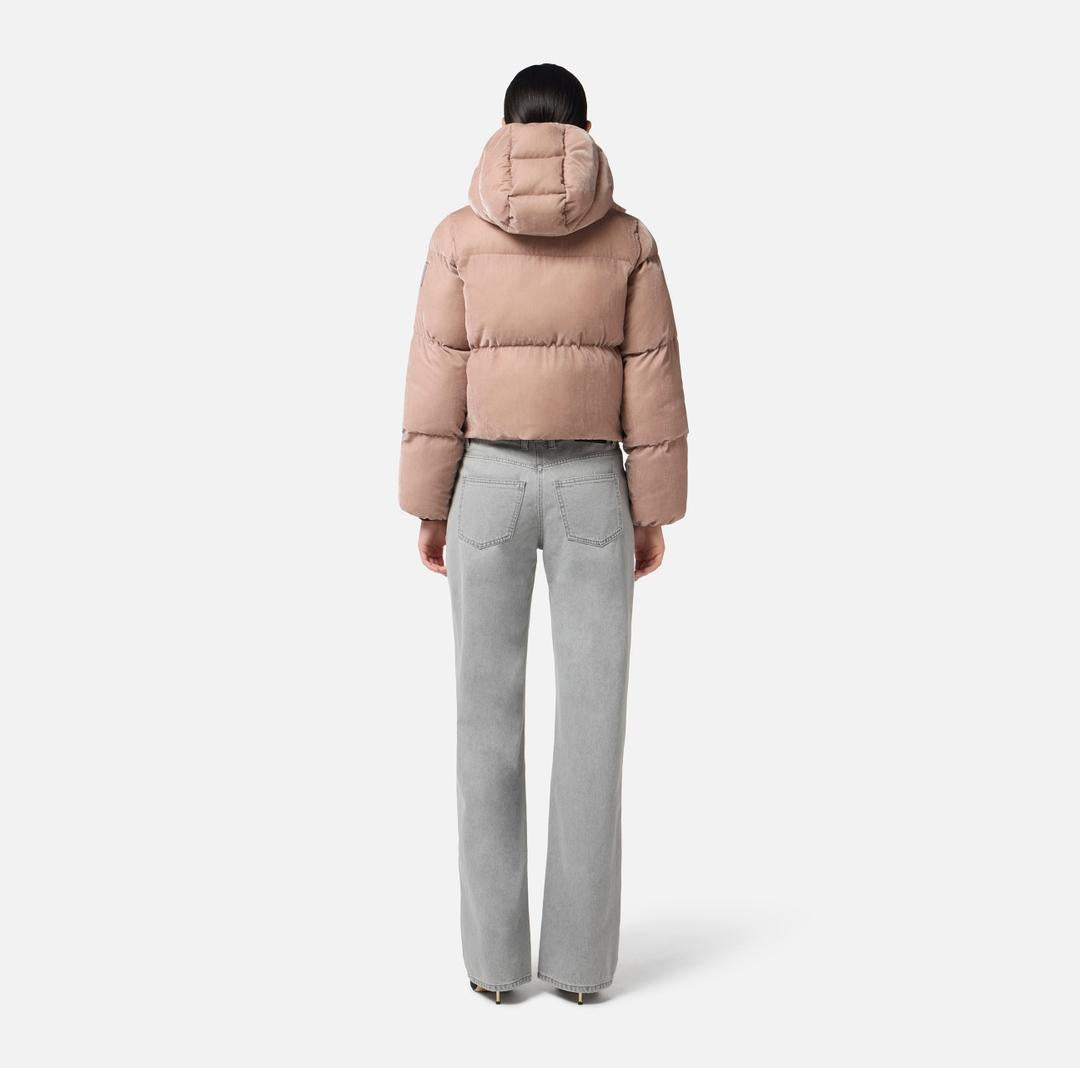 Piumino in velluto con cappuccio<BR/> PI82D56E2 EA6 ELISABETTA FRANCHI 