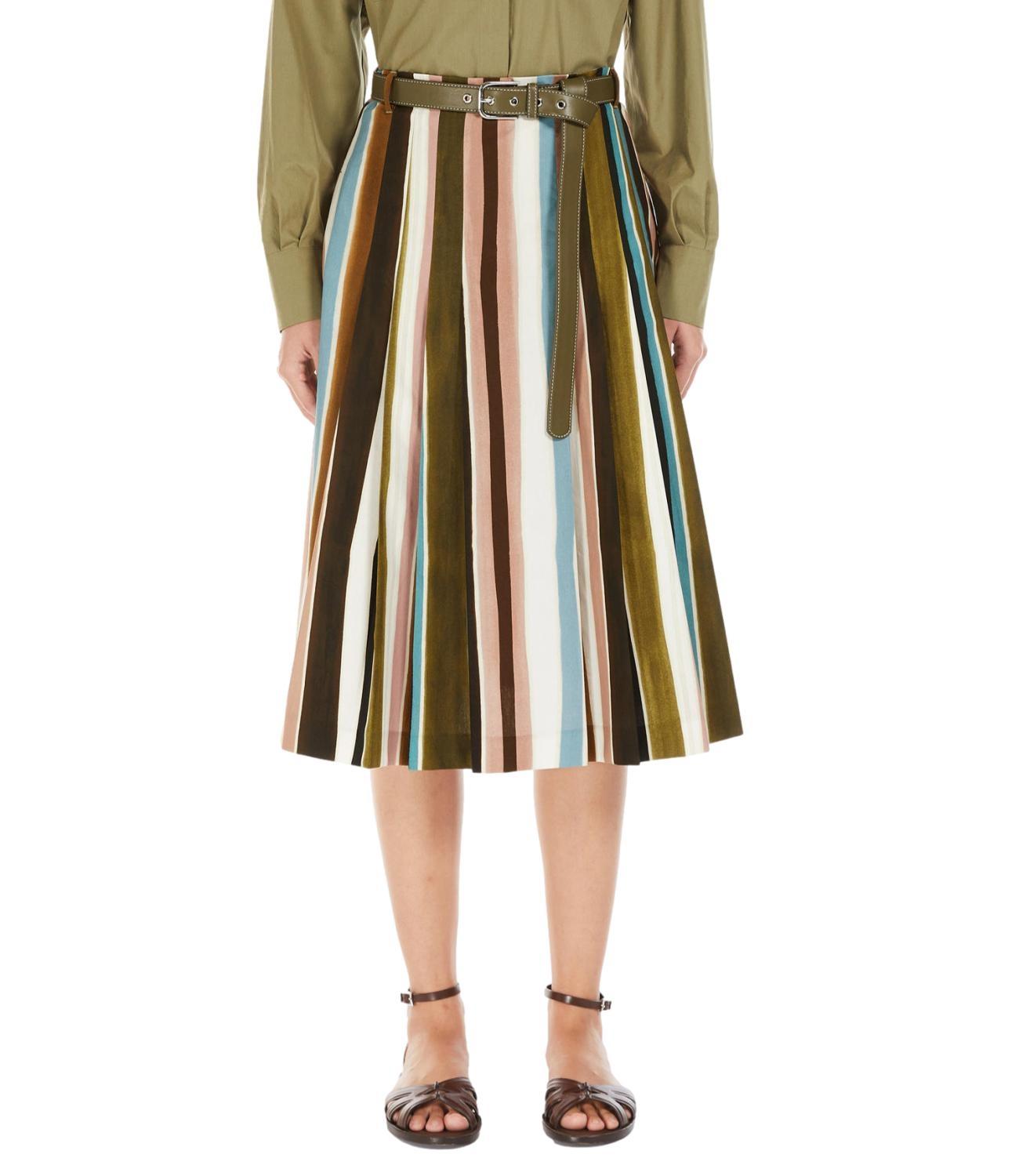 Gonna a pieghe in popeline stampato<BR/> BASSANO 004 MAX MARA STUDIO 