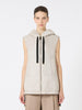 Gilet imbottito con cappuccio in tela antigoccia