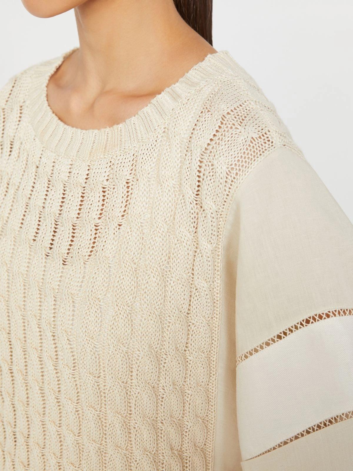 Maglia ampia in filato di lino - Beige<BR/> MXMSCATOLA 001 MAX MARA 