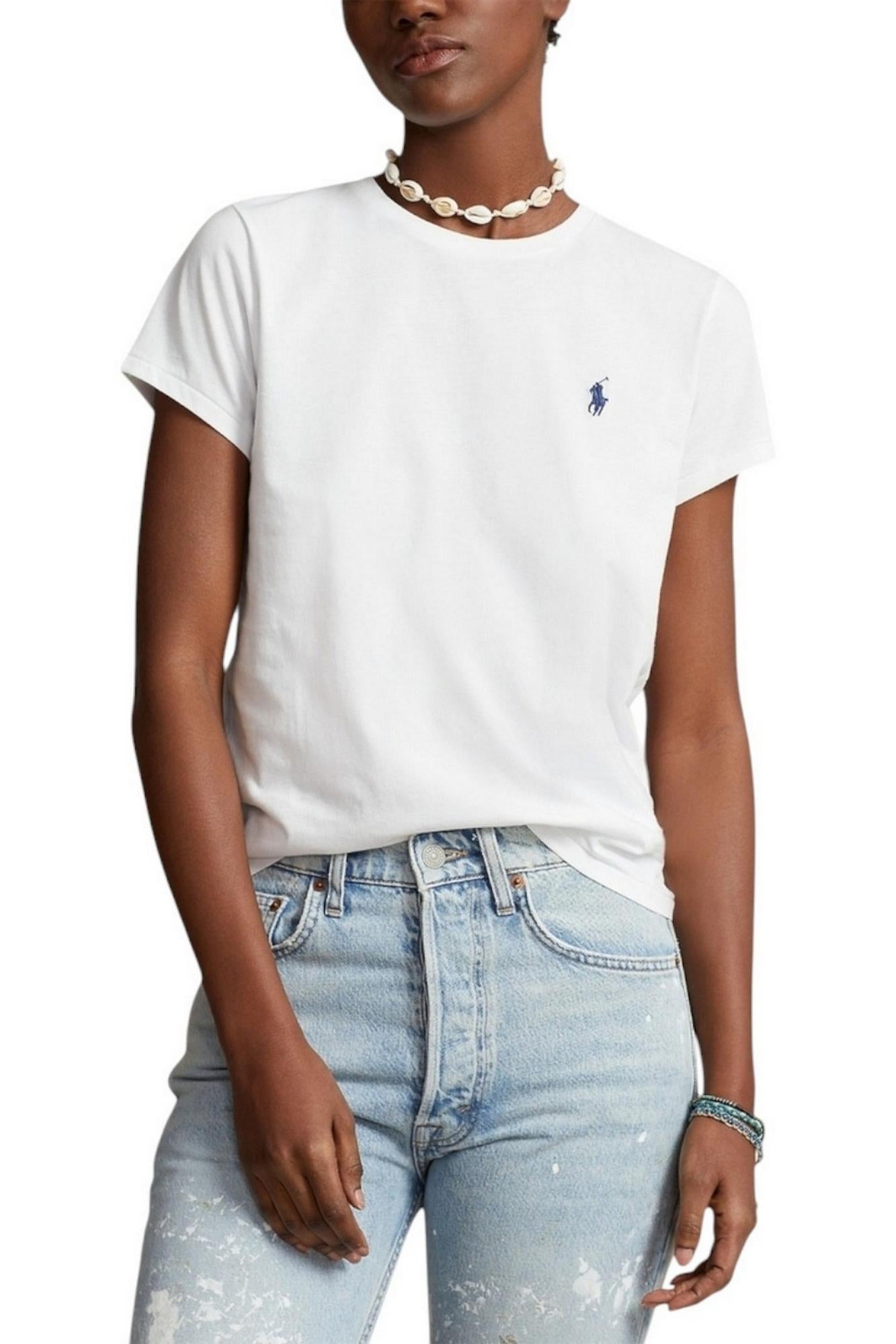T-shirt donna in cotone classic fit 211B14605 032 RALPH LAUREN 