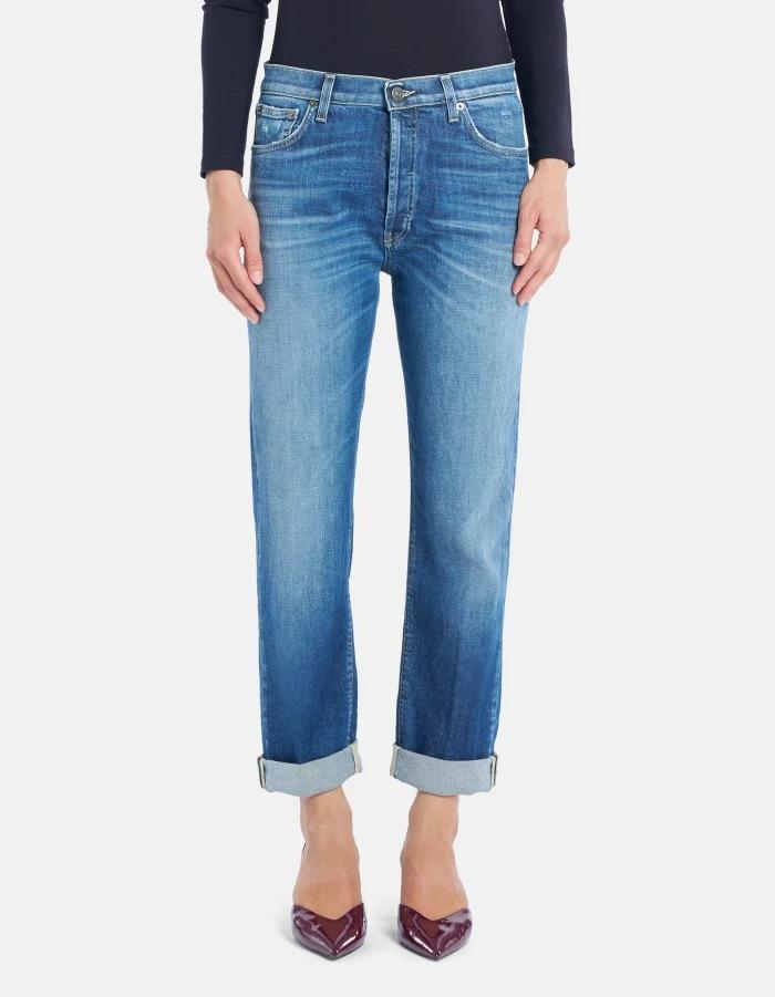 Jeans Icon regular in denim stretch responsabile<BR/> DP776DSK297J24 800 DONDUP 