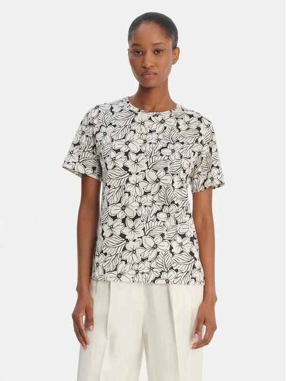 T-shirt Weekend Max Mara girocollo e maniche corte con fantasia all over.<BR/> WKDBUSSOLA 002 WEEKEND 