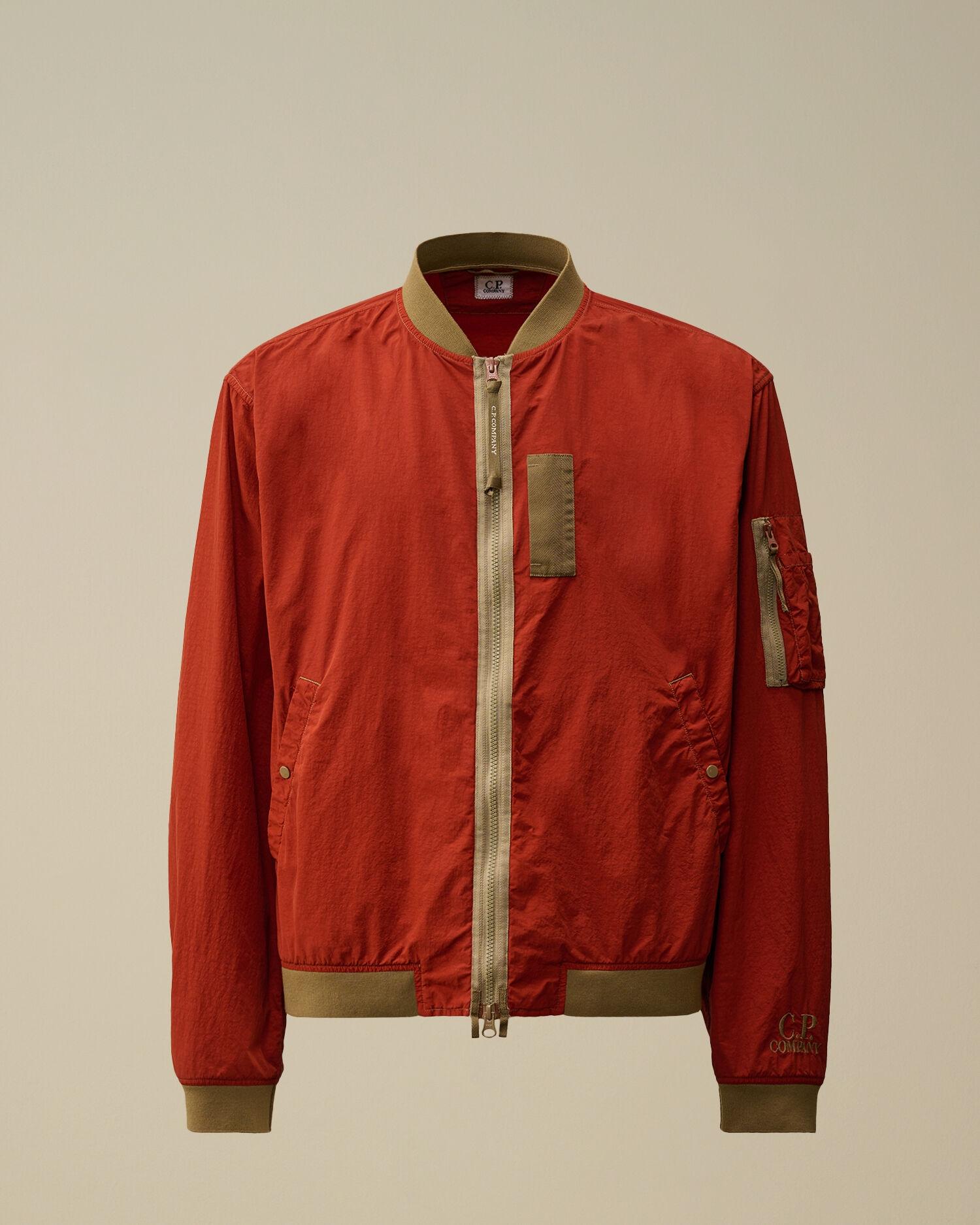 Contrast Flatt Nylon Bomber Jacket<BR/> OW296A005991C 560 C.P. COMPANY 