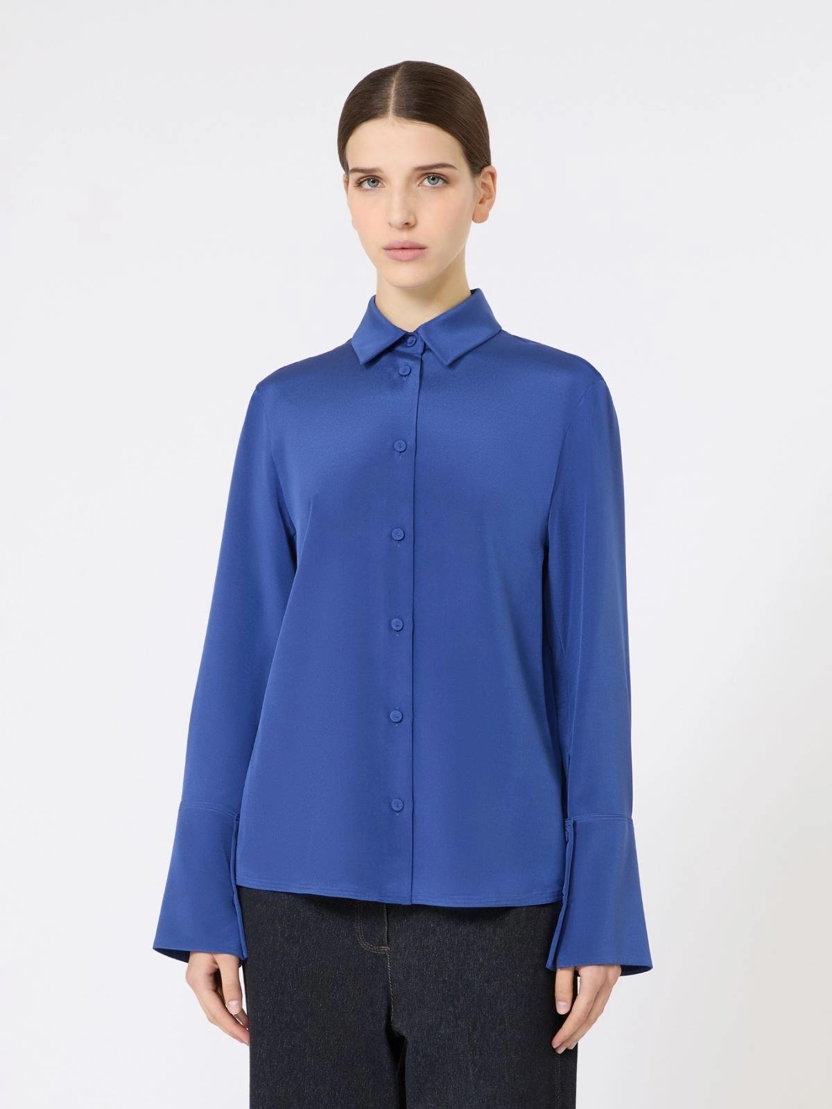 Camicia in crêpe de Chine di seta - Bluette<BR/> MXPVOLIERA 015 MAX MARA 