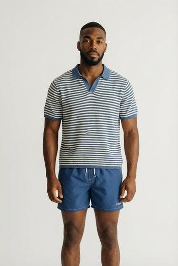 Polo Sloan in maglia denim senza bottoni SLO0010 00009L MC2 SAINT BARTH 