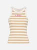 Ada canotta in cotone a coste a righe beige