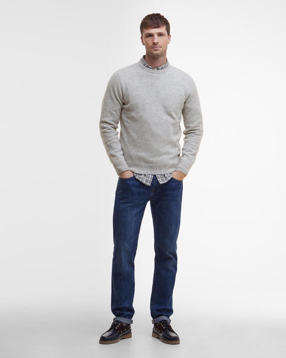 Maglione uomo Essential in lana merinos MKN0584 GY31 BARBOUR 