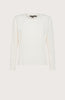 T-shirt donna in bi-materiale con maniche lunghe