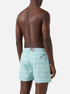 Costume mare Lighting Micro verde chiaro con stampa paloma all-over<BR/> LIG0003 00069L MC2 SAINT BARTH 