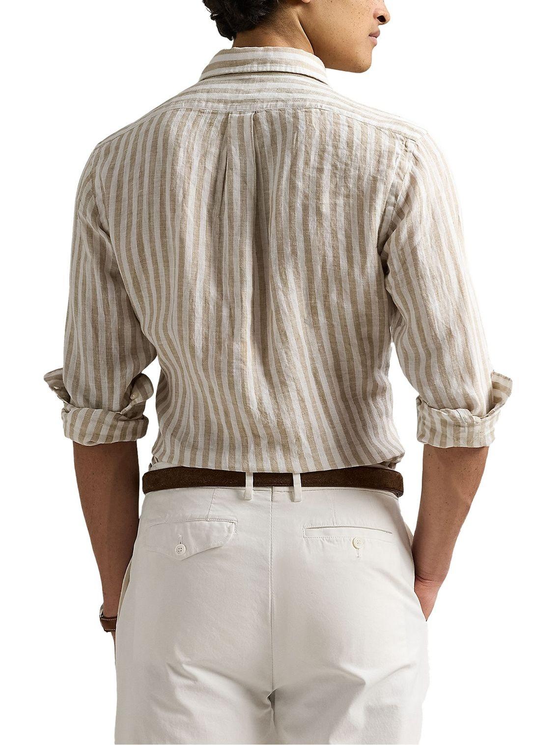 Camicia uomo in lino a righe 710969636 002 RALPH LAUREN 
