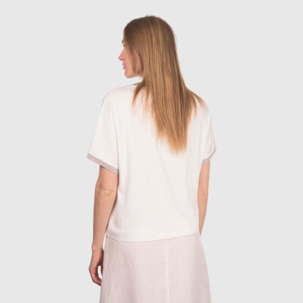 T-shirt jersey scollo a v con lurex 6026980369 003 GRAN SASSO 