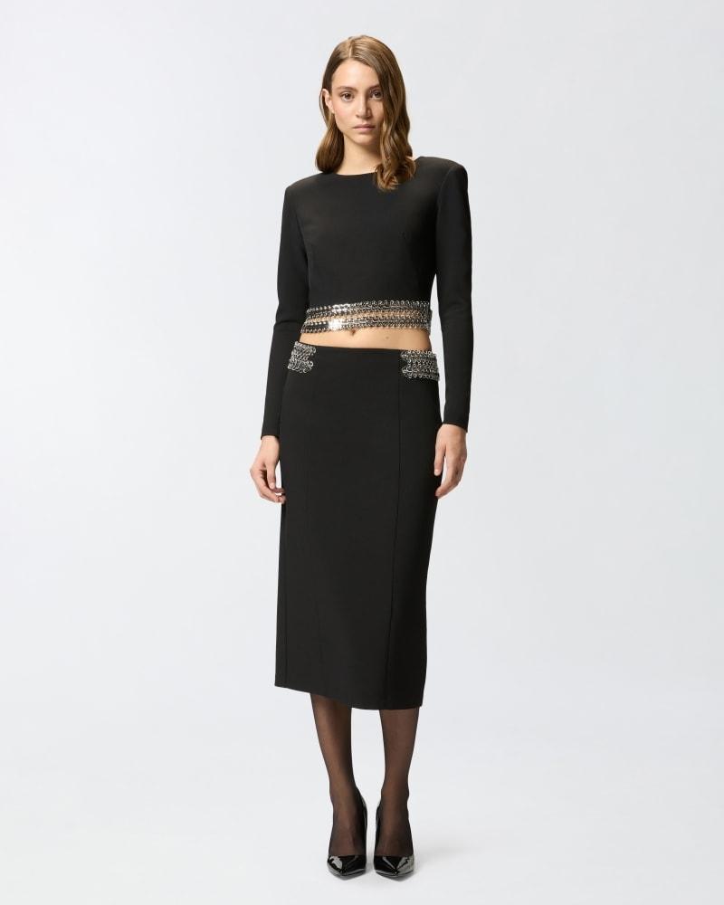 chela Gonna midi con decorazioni in metallo 105954A2YH Z99 PINKO 