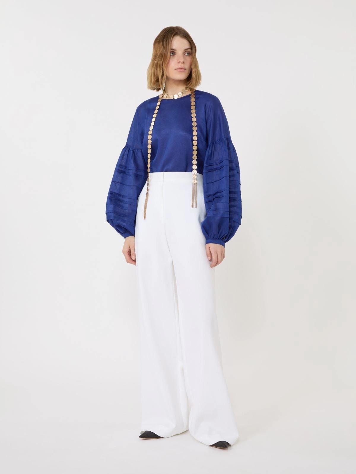Blusa in garza ramié - Blu<BR/> MSTPAESE 063 MAX MARA STUDIO 