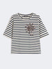 T-shirt in jersey di cotone con stampa - Blu