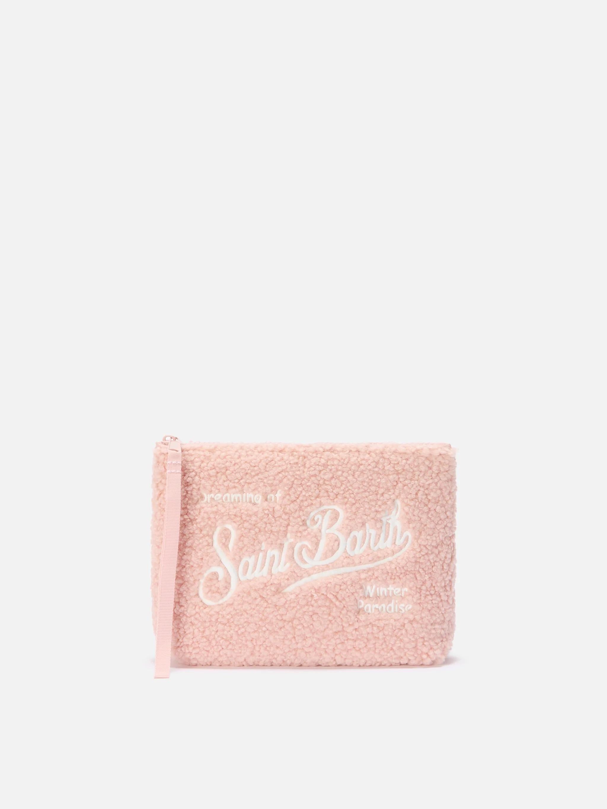 Pochette Aline Teddy in sherpa rosa ALI0023 00242I MC2 SAINT BARTH 