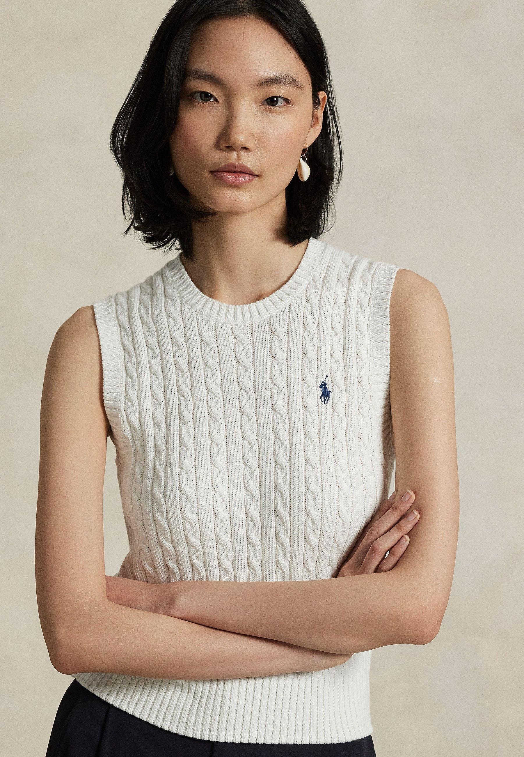 Gilet in cotone con lavorazione a trecce 211971882 001 RALPH LAUREN 