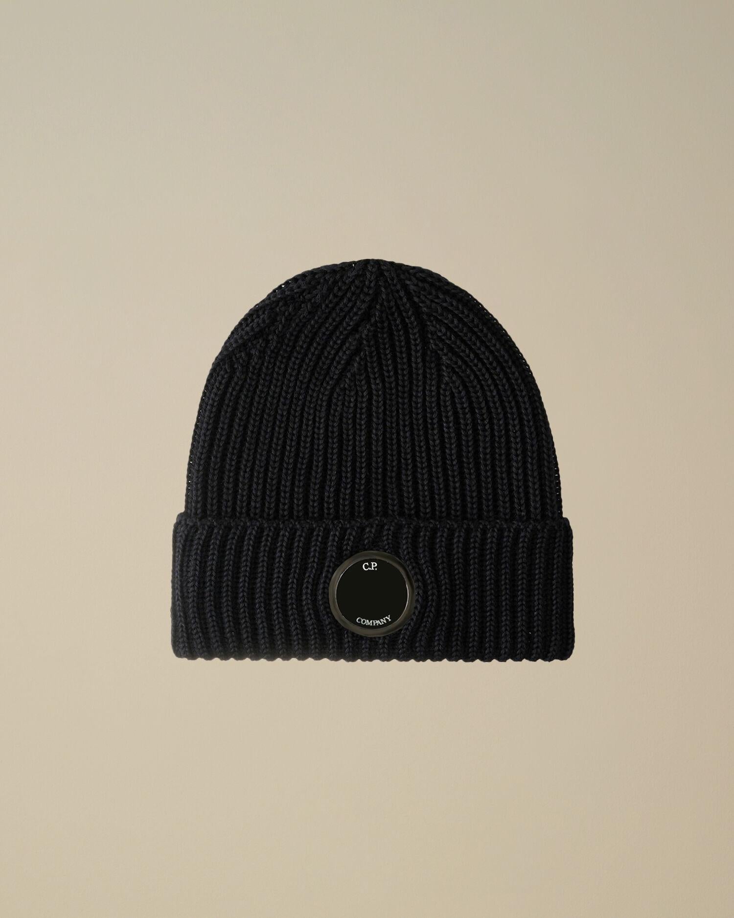 Extrafine Merino Wool Lens Beanie<BR/> CMAC739A 888 C.P. COMPANY 