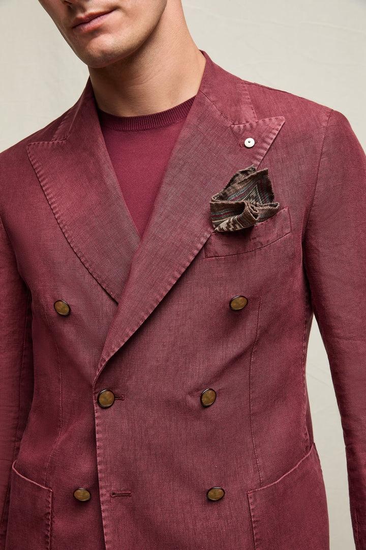 Giacca TOM tinto capo in lino borgogna<BR/> 2806 65165/1 LUBIAM 