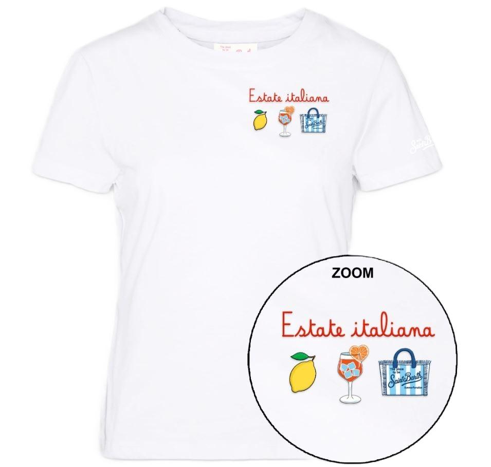 T-shirt da donna in cotone Emilie EMI0001 09757L MC2 SAINT BARTH 