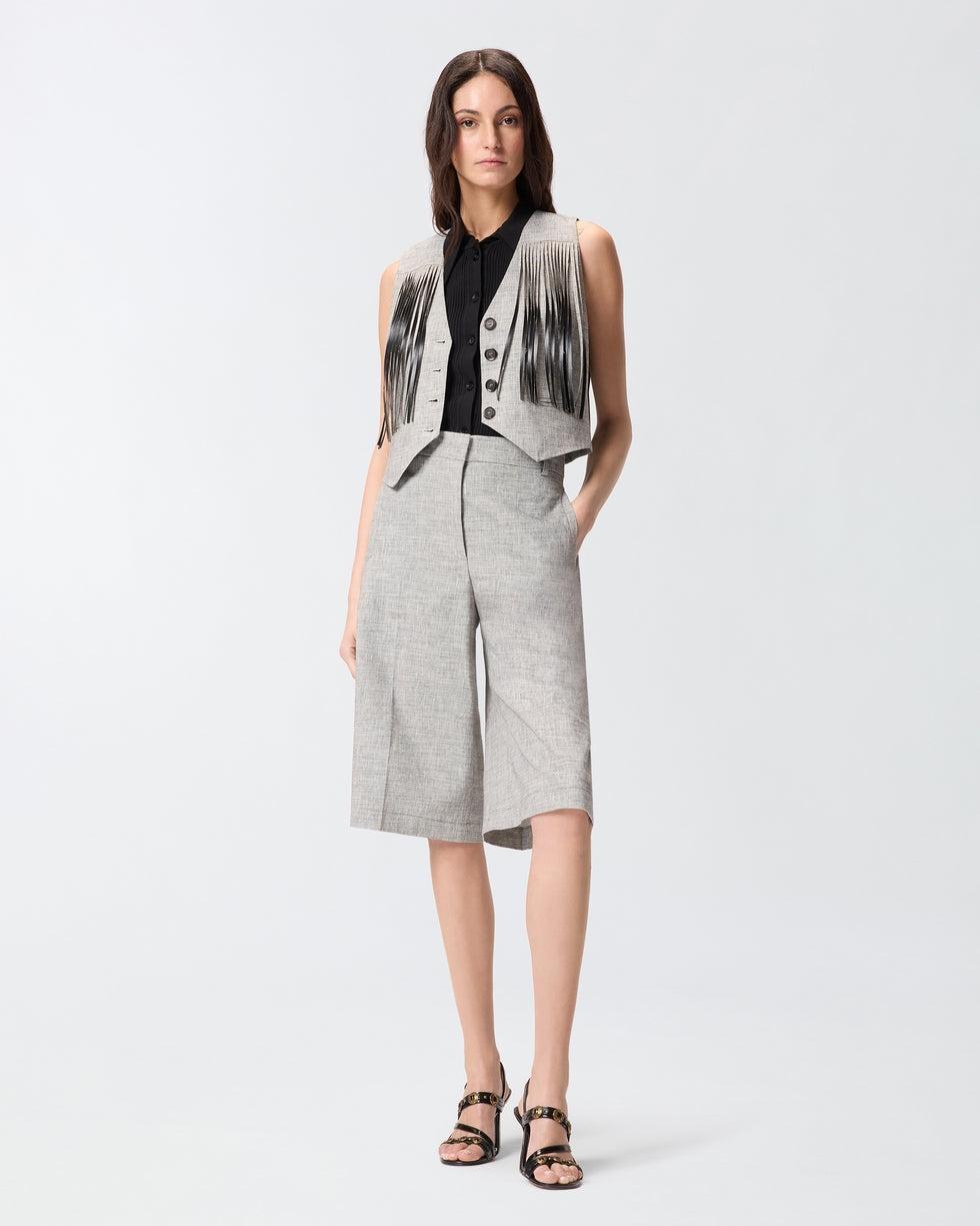 Gilet con frange<BR/> 106965A3AS ZZ2 PINKO 